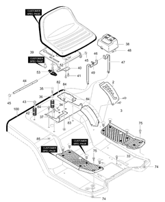 Part Location Diagram of 94311-898 Briggs and Stratton Seat Deck Pedal Hydro
